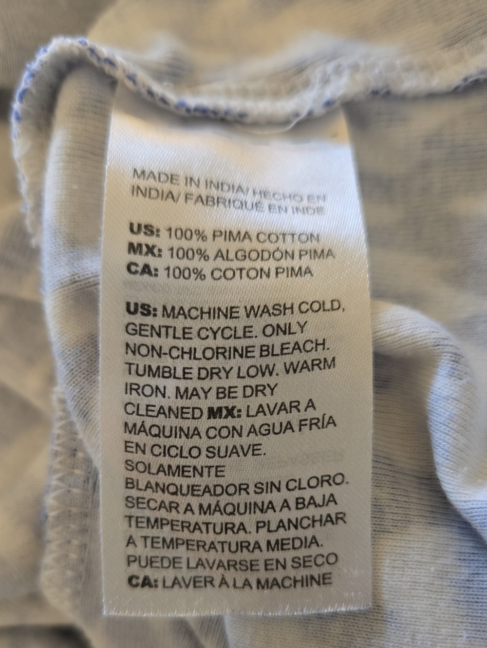 CHICO'D Blue & White Patterned V-Neck Women's Top - Picture 5 of 5